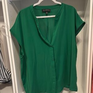 Eloquii Vibrant Green Blouse
